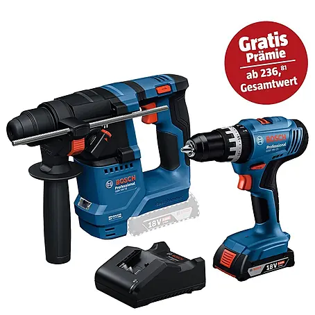 Bosch Professional AMPShare 18V Maschinen-Set 2-Tool-Kit GSB18V-25 + GBH18V-18
