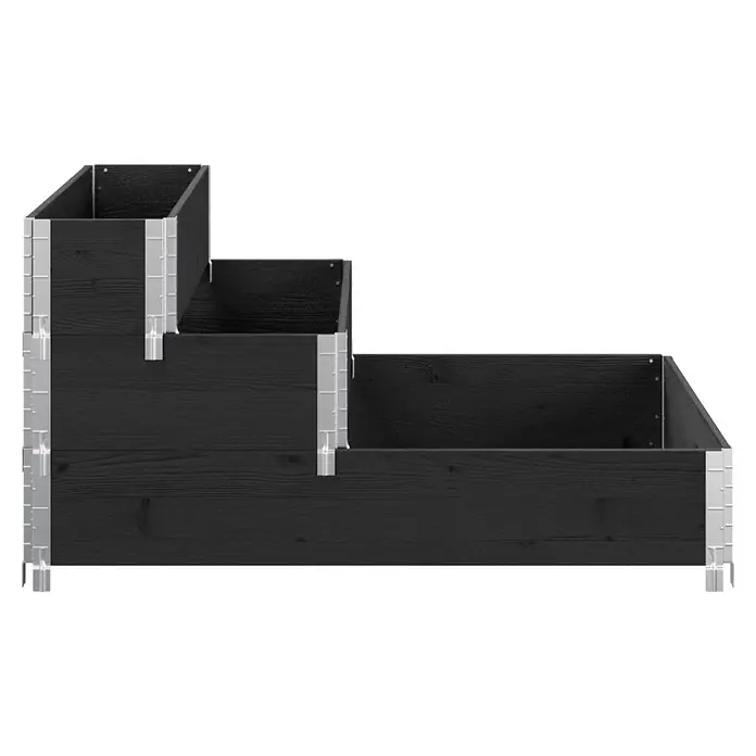 Upyard Hochbeet 3 Ebenen - 120 x 80 x 58,5 cm, Holz, Schwarz, Fassungsvermögen: 302,4 l