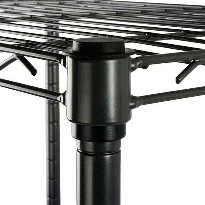 Floordirekt Gitterregal Rocky (H x B x T: 140 x 35 x 55 cm, Traglast pro Boden: 50 kg, Anzahl Böden: 5 Stk., Stecken, Schwarz) | BAUHAUS