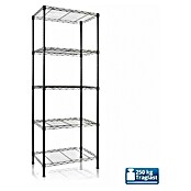 Floordirekt Gitterregal Rocky (H x B x T: 140 x 35 x 55 cm, Traglast pro Boden: 50 kg, Anzahl Böden: 5 Stk., Stecken, Schwarz) | BAUHAUS