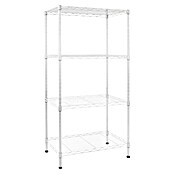 Floordirekt Gitterregal Rocky (H x B x T: 200 x 45 x 90 cm, Traglast pro Boden: 50 kg, Anzahl Böden: 5 Stk., Stecken, Weiß) | BAUHAUS