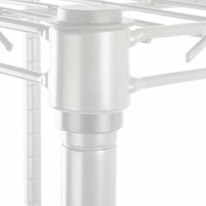 Floordirekt Gitterregal Rocky (H x B x T: 200 x 45 x 90 cm, Traglast pro Boden: 50 kg, Anzahl Böden: 5 Stk., Stecken, Weiß) | BAUHAUS