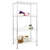 Floordirekt Gitterregal Rocky (H x B x T: 200 x 45 x 90 cm, Traglast pro Boden: 50 kg, Anzahl Böden: 5 Stk., Stecken, Weiß) | BAUHAUS