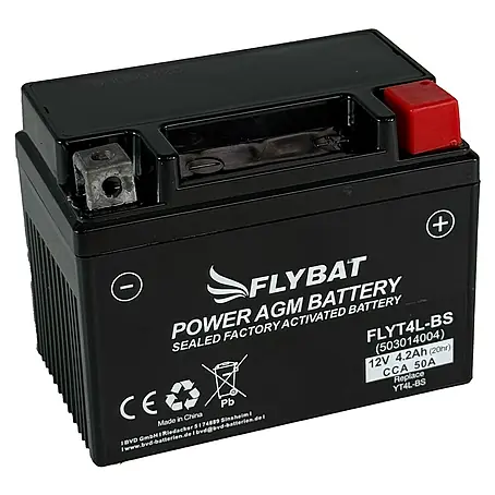 FlyBat  Motorradbatterie Power AGM FLYT4L-BS