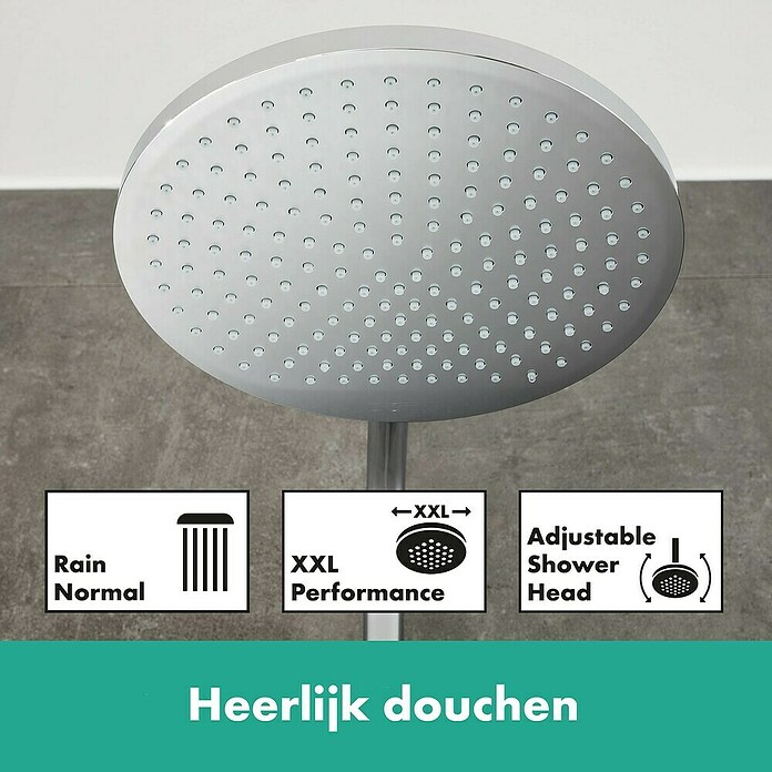 Hansgrohe Crometta Hoofddoucheset (Met thermostaatkraan, Gatafstand: 75 - 85 cm, Chroom)