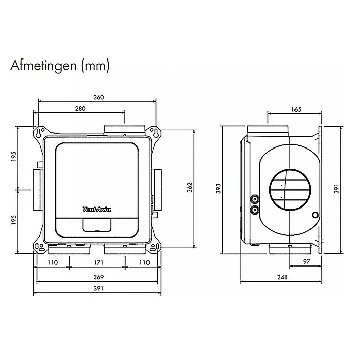 Vent-Axia Ventilatieluchtsysteem Multihome EEP (368 m³/u, Smart bediening: via App) | BAUHAUS