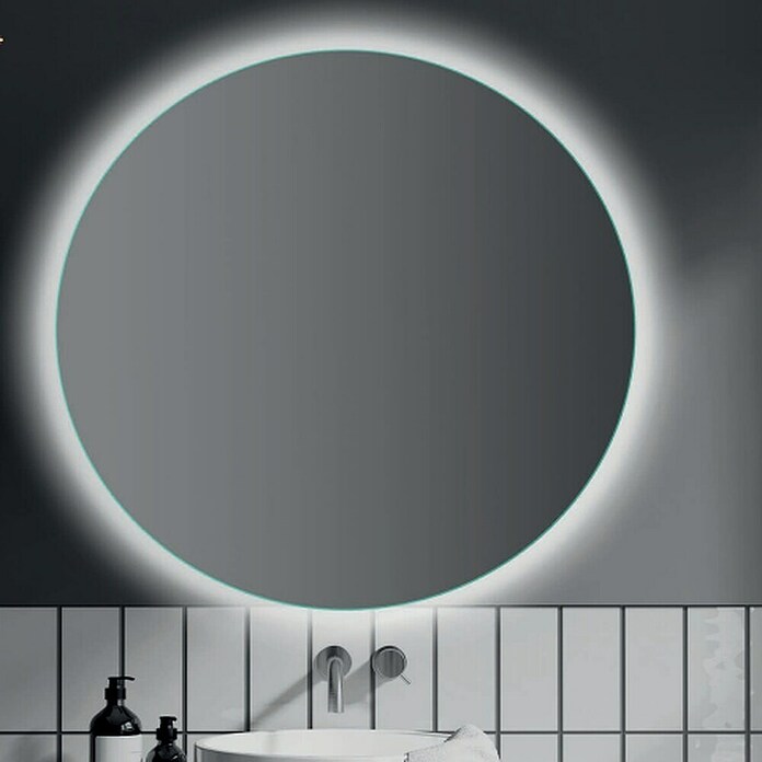 Bath Stage Espejo con luz B-934 (Diámetro: 100 cm, Blanco frío) | BAUHAUS