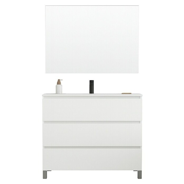 Conjunto de mueble de baño Inter (Ancho: 100 cm, Blanco, 3 pzs.) | BAUHAUS