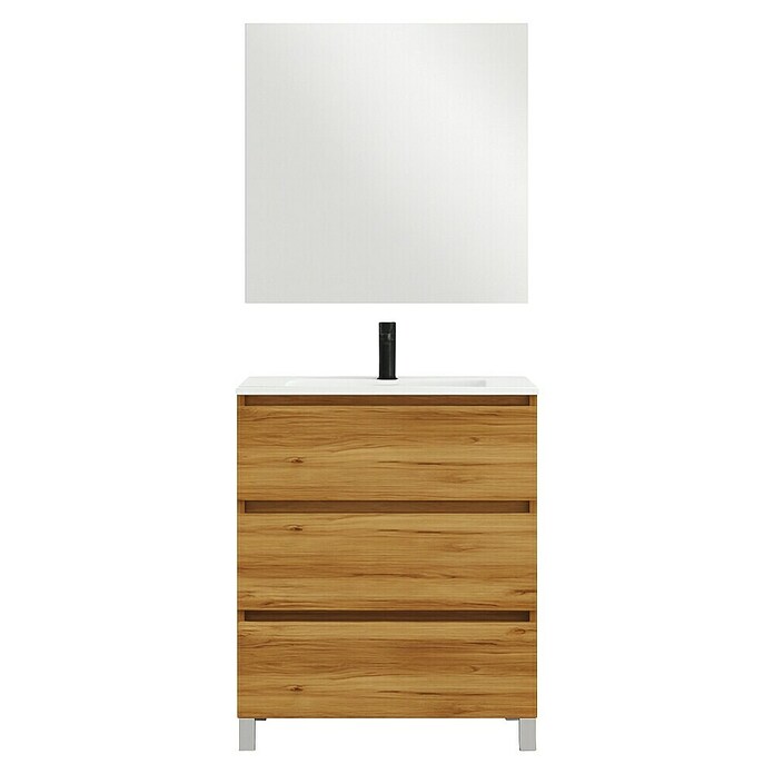 Conjunto de mueble de baño Inter (Ancho: 60 cm, Roble, 3 pzs.) | BAUHAUS