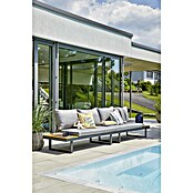 Sunfun Conjunto de muebles Keyla (3 pzs., Madera de acacia/Aluminio, Gris/Negro) | BAUHAUS