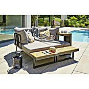 Sunfun Conjunto de muebles Keyla (3 pzs., Madera de acacia/Aluminio, Gris/Negro) | BAUHAUS