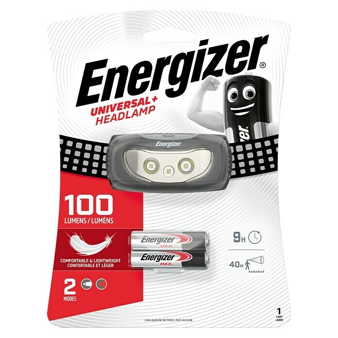 Energizer LED-Kopflampe Headlight  (LED, 80 lm, Kunststoff, Batteriebetrieben)