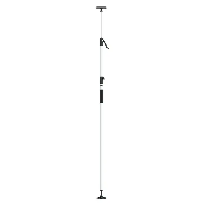Schnellspann Deckenstützen & Türspanner Montagestütze - Spreizweite: 171 cm - 400 cm - Eine verstellbare Stützstange mit einem schwarzen Griff und einer Platte an jedem Ende. Ideal für Bauarbeiten.
