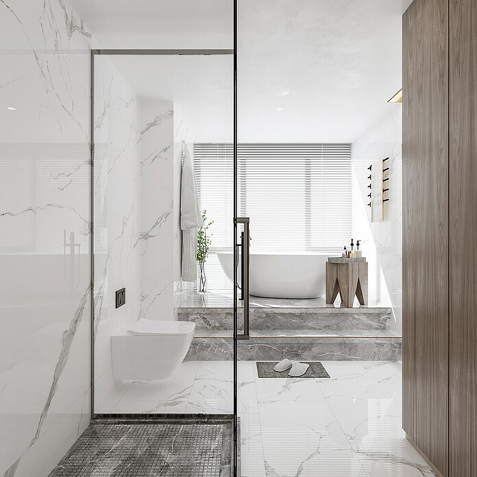 Stenski panel Marble Venet  (260 cm x 90 cm x 4 mm, Bela) | 3685 - Wasserfeste Wandelemente | EAFL - Wandverkleidungen/Riemchen | EAF - Fliesen | EA - Fliesen | E - Fliesen | BAUHAUS