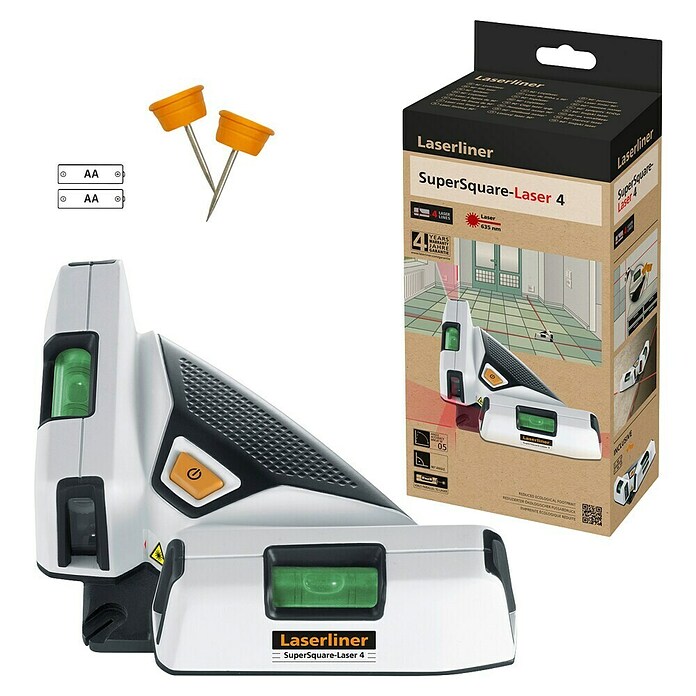 Laserliner Linijski laser SuperSquare-Laser 4  (Maksimalno območje delovanja: 15 m, Kot laserske linije: 90 °) | 1941 - Laser- und elektrische Messgeräte | BADM - Meßwerkzeuge | BAD - Handwerkzeuge | BA - Handwerkzeuge | B - Werkz/Masch/Maschzubeh/Auto | BAUHAUS