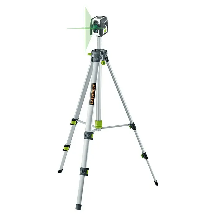 Laserliner Kreuzlinienlaser Smartcross GX - Messgenauigkeit: ± 0,3 mm/m, Mit Stativ - Laserliner Kreuzlinienlaser auf Stativ. Das Gerät projiziert grüne, exakte Linien für präzise Ausrichtung im Innenbereich und überzeugt mit einfacher Bedienung.