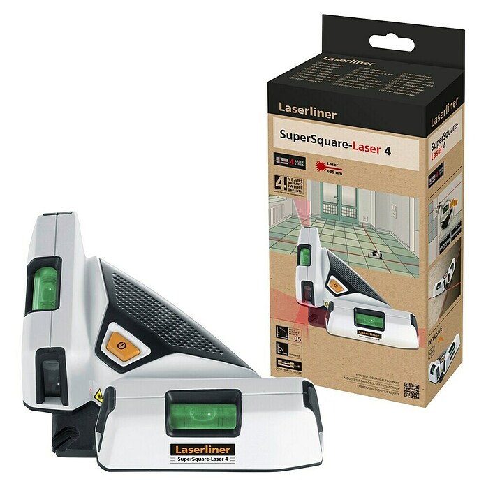 Laserliner Linijski laser SuperSquare-Laser 4  (Maksimalno območje delovanja: 15 m, Kot laserske linije: 90 °) | 1941 - Laser- und elektrische Messgeräte | BADM - Meßwerkzeuge | BAD - Handwerkzeuge | BA - Handwerkzeuge | B - Werkz/Masch/Maschzubeh/Auto | BAUHAUS