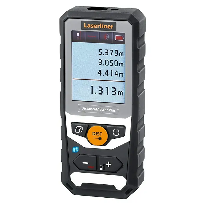 Laserliner Laserentfernungsmesser DistanceMaster Plus 80 - Messbereich: 0,05 - 80 m - Laserliner Distanzmesser Plus mit Display, das Messwerte anzeigt, ideal für präzise Distanzmessungen im Innen- und Außenbereich.