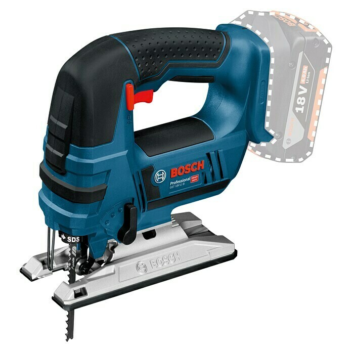 Bosch Professional Akku-Stichsäge GST 18V-LI L-Boxx18 V, Ohne Akku, Leerlaufhubzahl: 0 - 2.700 Hübe/min Front View