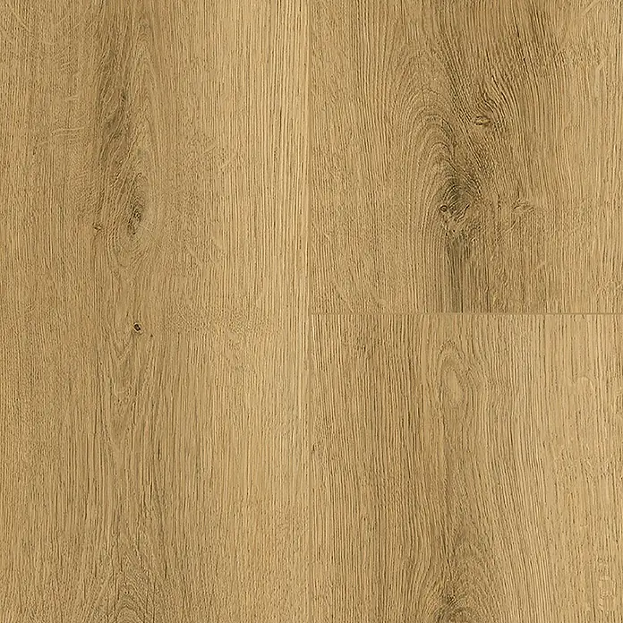 Vinylboden Rigid - Eiche Reykjavik, Landhausdiele, 1.220 x 229 x 5,5 mm - Nahaufnahme von hellbraunem Laminatboden mit Maserung, der eine natürliche Holzoptik für ein stilvolles Interieur bietet.