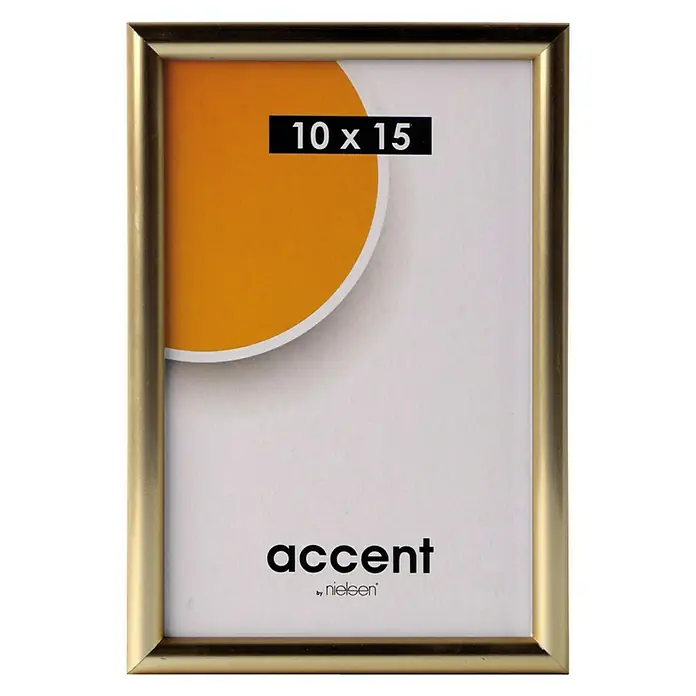 Kunststoffrahmen - 10 x 15 cm, Gold - Goldener Nielsen Bilderrahmen "Accent" 10x15 cm, ideal zum stilvollen Präsentieren von Fotos und Kunstdrucken im Wohnbereich.