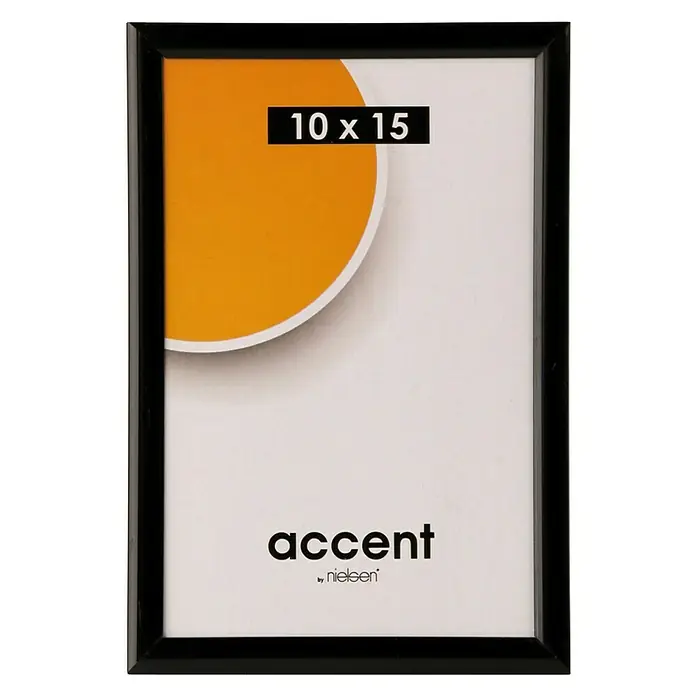 Kunststoffrahmen - 10 x 15 cm, Schwarz - Schwarzer 10x15 cm Nielsen-Fotorahmen der Marke Accent, ideal zum stilvollen Präsentieren Ihrer Lieblingsfotos.