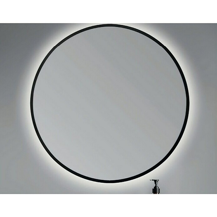 Bath Stage Espejo con luz B-953 (Diámetro: 60 cm, Negro, Blanco frío) | BAUHAUS