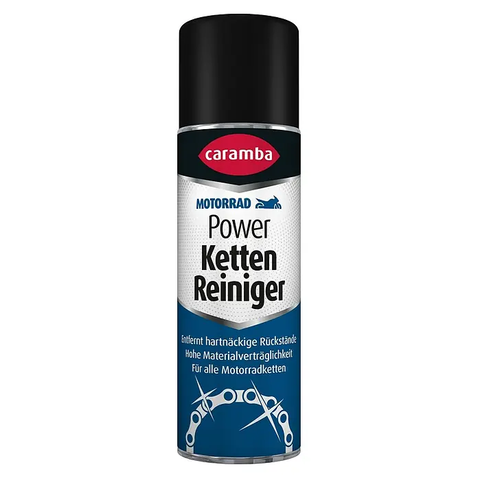 Caramba Kettenreiniger - 300 ml - Produktbild von Caramba Motorrad Power Ketten Reiniger. Das Reinigungsspray entfernt hartnäckige Rückstände von Motorradketten und ist materialverträglich.