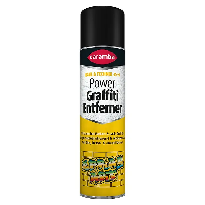 Caramba Graffiti-Entferner - 400 ml - Abbildung einer Sprühdose Caramba Power Graffiti Entferner. Das Produkt dient zur Entfernung von Graffiti und Farben auf verschiedenen Oberflächen.