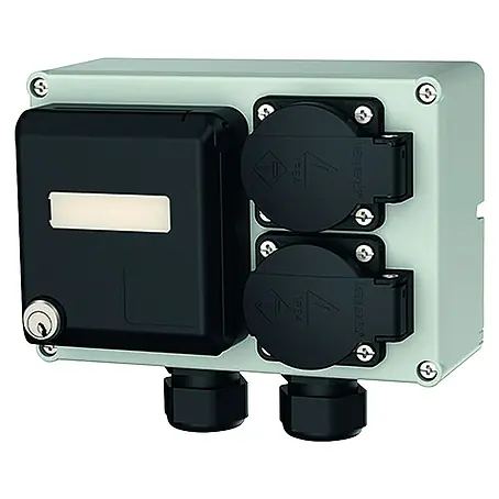 Mennekes  Stromverteiler 2x Schuko 2x RJ45