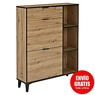 Meka Block Zapatero K-305 (L x An x Al: 24,5 x 90 x 111 cm, Roble Albar/Pizarra, Número de compartimentos: 2 ud.)