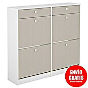 Meka Block Zapatero K-306 (L x An x Al: 27 x 117 x 105 cm, Blanco liso/Textil, Número de compartimentos: 4 ud.) | BAUHAUS