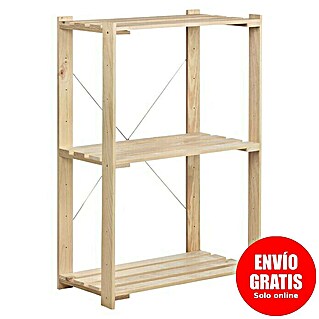 Astigarraga Evolution Estantería de madera (Al x An x Pr: 110 x 76,7 x 38,5 cm, Número de baldas: 3 ud., Atornillado, Natural)