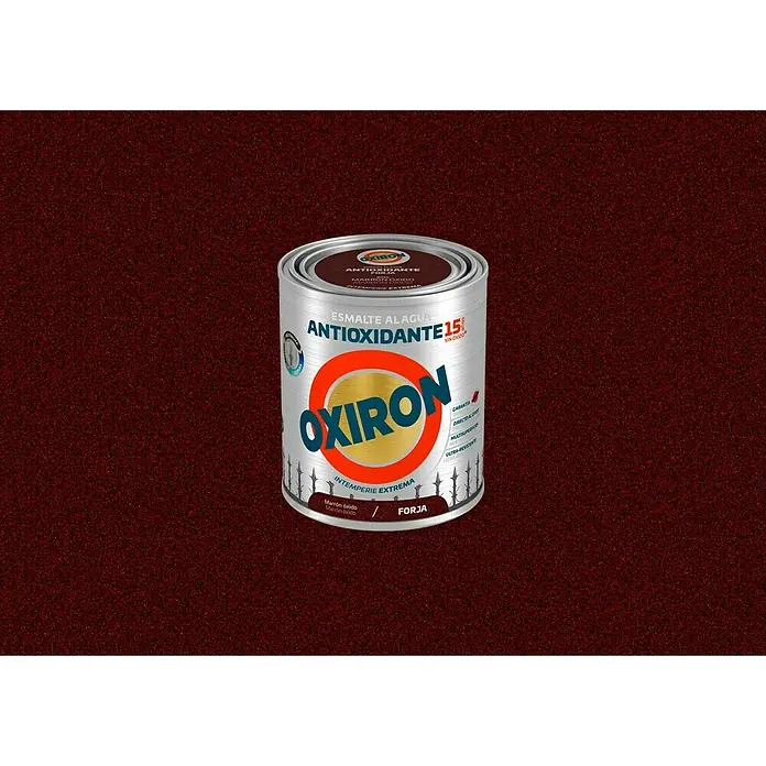 Oxiron Esmalte para metal Antioxidante Eco - Marrón óxido, 750 ml - Bote de pintura Oxiron, antioxidante, color Marrón óxido, ideal para exteriores y trabajos de forja.