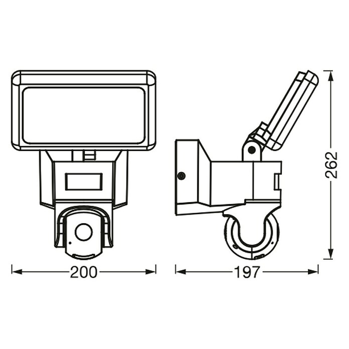 Osram LED-Außenwandleuchte (23 W, 20 x 19,7 x 26,2 cm, Dunkelgrau, IP44) | BAUHAUS