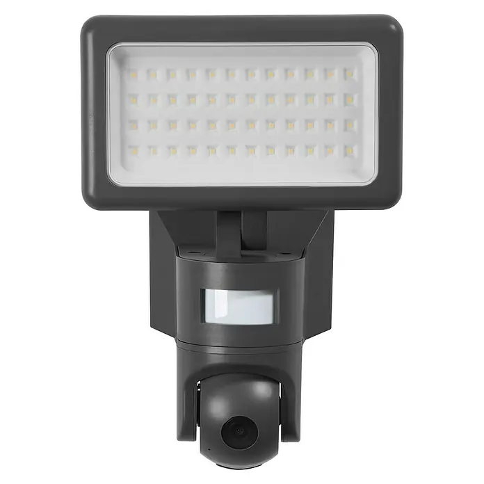Osram LED-Außenwandleuchte - 23 W, 20 x 19,7 x 26,2 cm, Dunkelgrau, IP44 - Die LED-Außenleuchte mit Bewegungsmelder und integrierter Kamera bietet Sicherheit und Komfort für jeden Außenbereich.