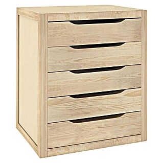 Astigarraga Cajonera Natura (L x An x Al: 30 x 39 x 45,8 cm, Número de cajones: 5 ud., Madera, Beige)