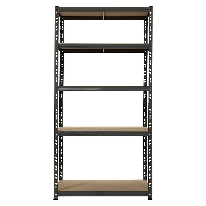 Regalux Metallregal (H x B x T: 180 x 90 x 40 cm, Traglast pro Boden: 175 kg, Anzahl Böden: 5 Stk., Stecken, Blau-Grau) | BAUHAUS