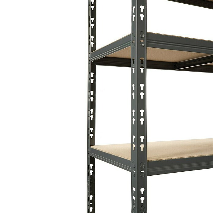 Regalux Metallregal (H x B x T: 180 x 90 x 40 cm, Traglast pro Boden: 175 kg, Anzahl Böden: 5 Stk., Stecken, Blau-Grau) | BAUHAUS