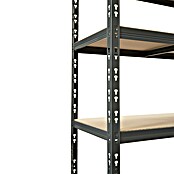 Regalux Metallregal (H x B x T: 180 x 90 x 40 cm, Traglast pro Boden: 175 kg, Anzahl Böden: 5 Stk., Stecken, Blau-Grau) | BAUHAUS