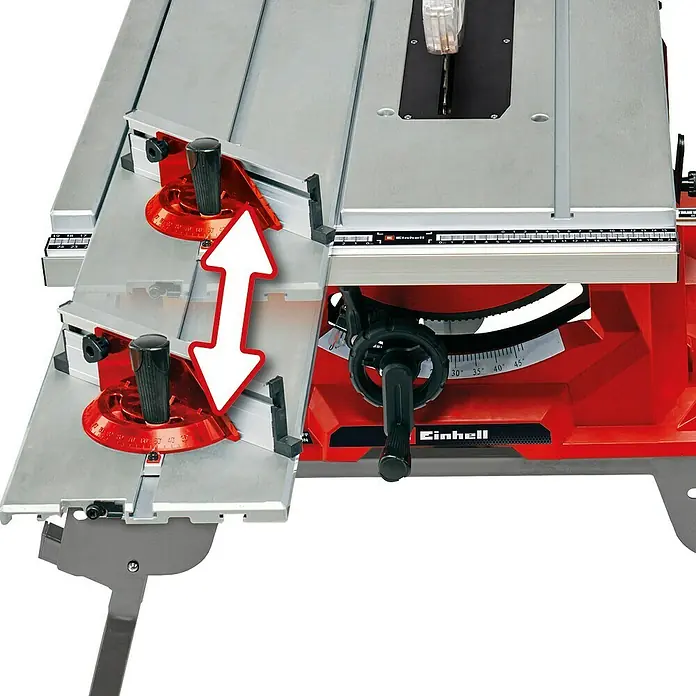 Einhell Tischkreissäge TE-CC 250 UF - 2.000 W, Durchmesser Sägeblatt: 250 mm - Die Einhell Tischkreissäge TC-TS 2025/1 U mit Tischverbreiterung, perfekt für präzise Holzzuschnitte in der Werkstatt.