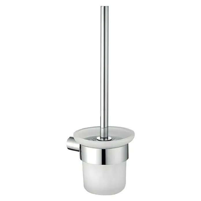 Bath Stage B-Moon Escobillero - Latón, Brillante, Redonda - Aquí tienes un elegante escobillero con soporte. El cromo brillante y el vidrio esmerilado añaden un toque de estilo a cualquier baño.