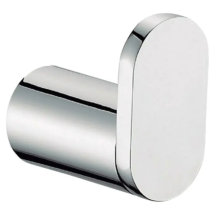 Bath Stage B-Moon Toallero de gancho - 1 ud., Cromo, Brillante - Un colgador de toallas cromado brillante con un diseño ovalado moderno, perfecto para baños y otros espacios.