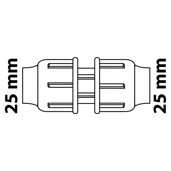 HDPE-Übergangsstück - Durchmesser: 25 mm, Polypropylen - Schwarzes Hintergrundbild, ideal für minimalistische Designs und als neutraler Hintergrund für verschiedene Anwendungen.