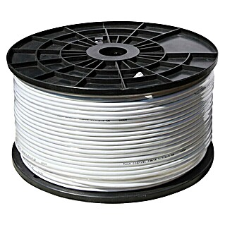 Antennen-Anschlusskabel Koaxial (Weiß, Durchmesser: 12 mm, Schirmungsmaß: 120 dB)