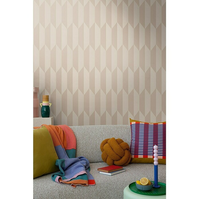 A.S. Création Cosmoliving by Cosmopolitan Papel pintado de vellón Geométrico (Beige metalizado, Gráfico, 10,05 x 0,53 m) | BAUHAUS
