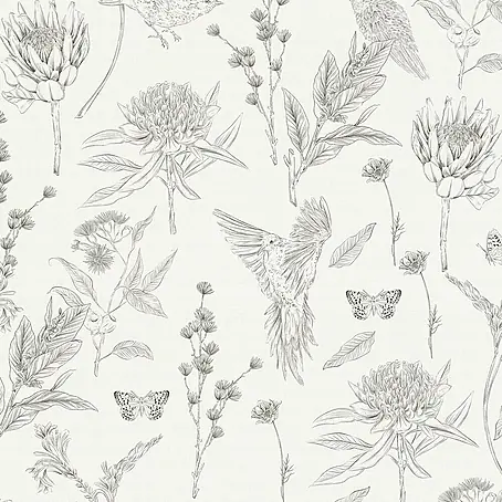 A.S. Création  Papel pintado de vellón Flores y Animales