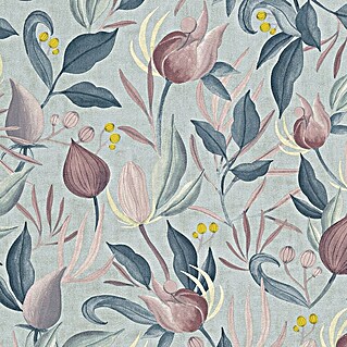 A.S. Création Cosmoliving by Cosmopolitan Papel pintado de vellón Flores (Azul-rosa-fucsia, Floral, 10,05 x 0,53 m)