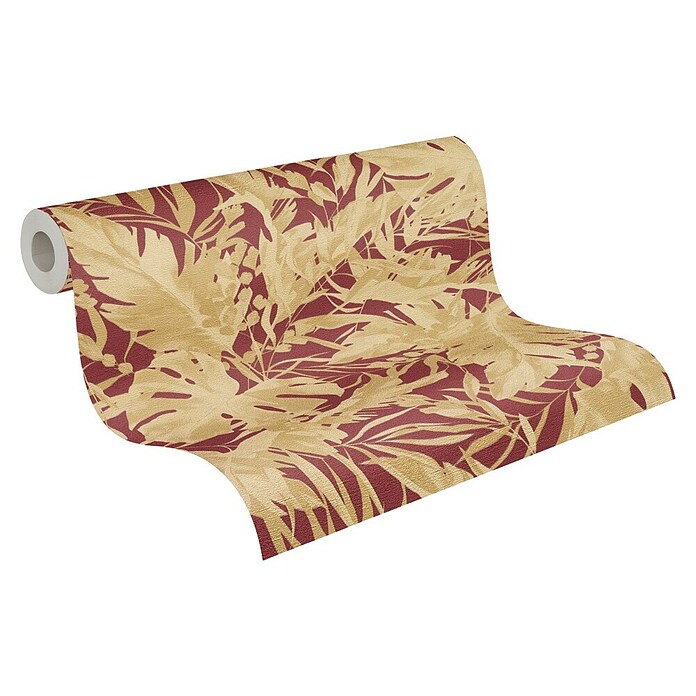 A.S. Création Cosmoliving by Cosmopolitan Papel pintado de vellón Hojas (Rojo-dorado-marrón, Floral, 10,05 x 0,53 m) | BAUHAUS