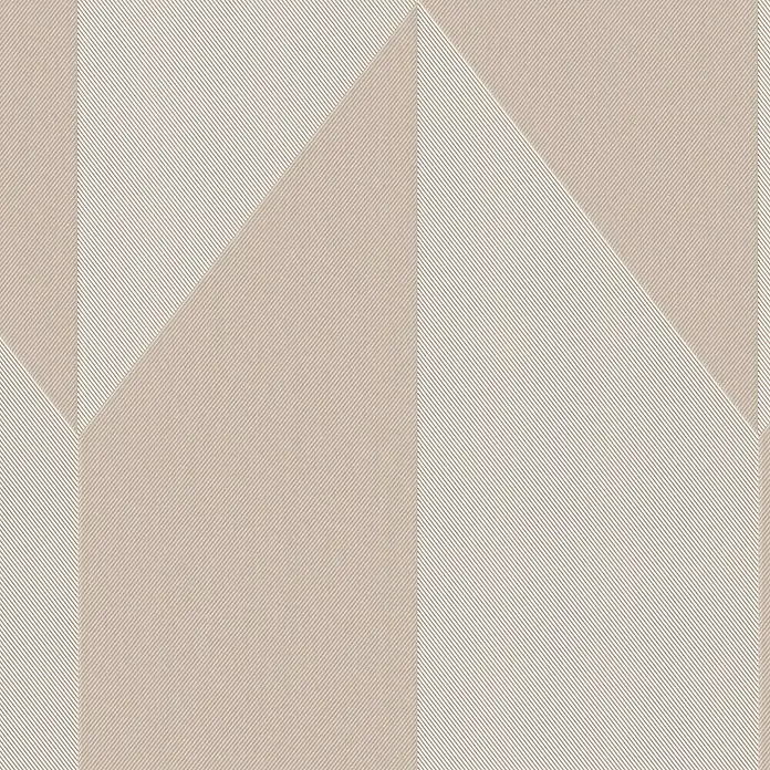 A.S. Création Cosmoliving by Cosmopolitan Vliestapete 3D-Grafik - Beige-Metallic, Grafisch, 10,05 x 0,53 m - Abstraktes Tapetenmuster mit geometrischen Formen und subtilen Linien in neutralen Farbtönen für eine moderne Raumgestaltung.
